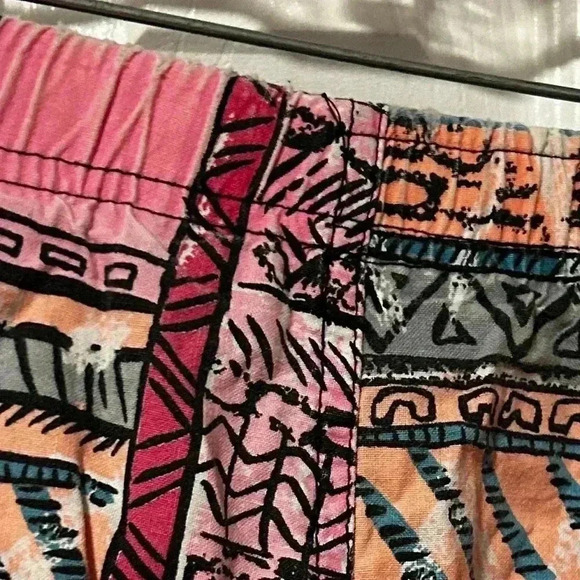 Vintage Pink & Peach Aztec Print Joggers | Comfy Stretch Waist | L/XL - Picture 7 of 7